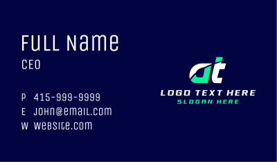 Sports Gear Letter AT Business Card Image Preview