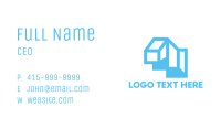 Cyan Blue Geometric Structure Business Card Image Preview