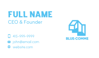 Cyan Blue Geometric Structure Business Card Image Preview