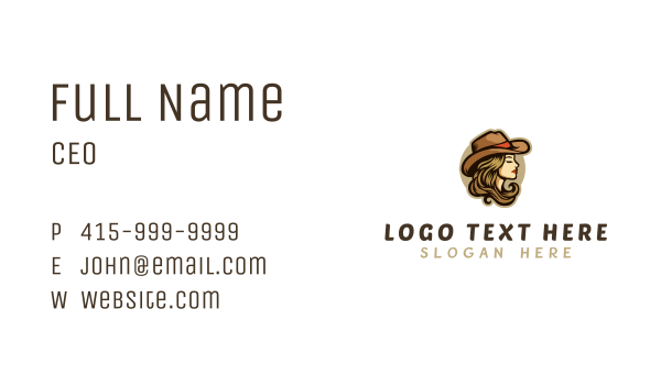 Western Beauty Cowgirl Business Card Design Image Preview