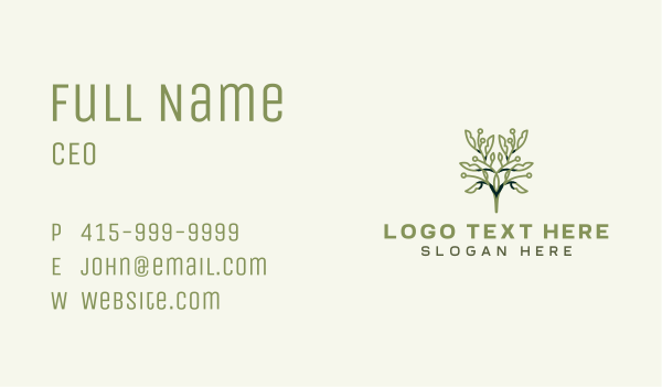 Natural Organic Leaves Business Card Design Image Preview