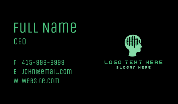 Artificial Intelligence Brain Business Card Design Image Preview