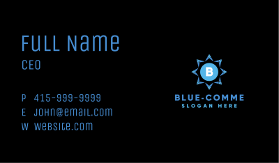 Blue Crystal Star Letter Business Card Image Preview