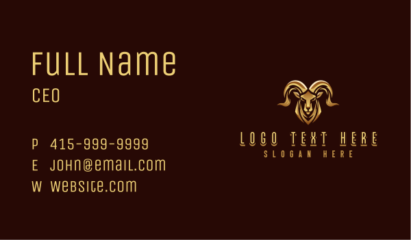 Deluxe Ram Animal Business Card Design Image Preview