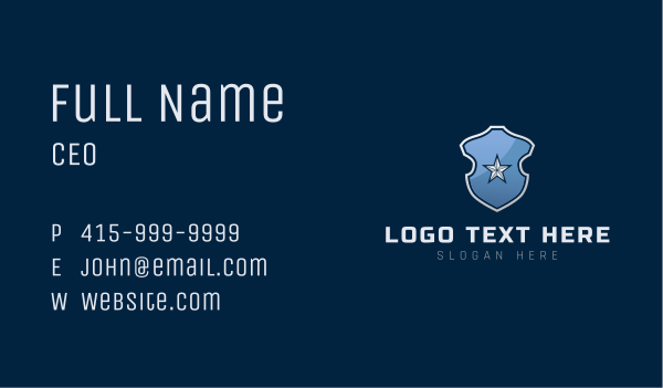 Protection Shield Star Business Card Design Image Preview
