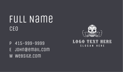 Calavera Smoker Skull Business Card Image Preview