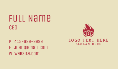 Flaming Meat Barbecue Business Card Image Preview