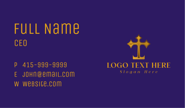 Royal Cross Letter T Business Card Design Image Preview