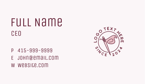 Bird Sew Needlecraft Business Card Design Image Preview