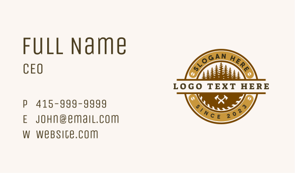 Forest Wood Lumberjack Business Card Design Image Preview