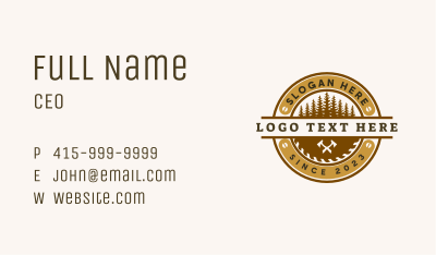 Forest Wood Lumberjack Business Card Image Preview
