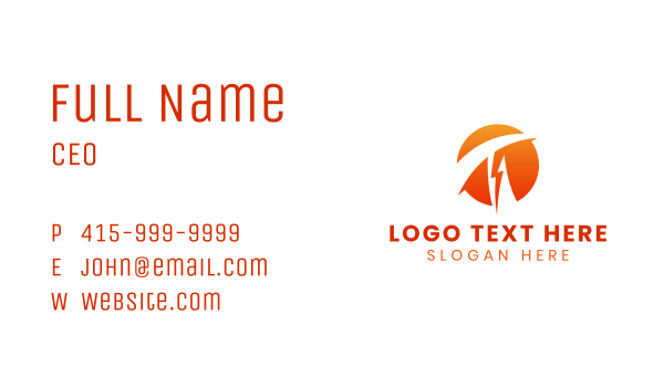 Electric Energy Letter T Business Card Design Image Preview