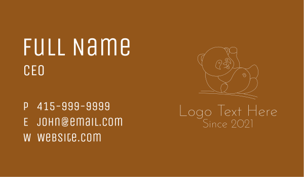 Minimalist Baby Panda Business Card Design Image Preview