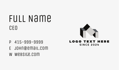 3D Blocks Letter N Business Card Image Preview