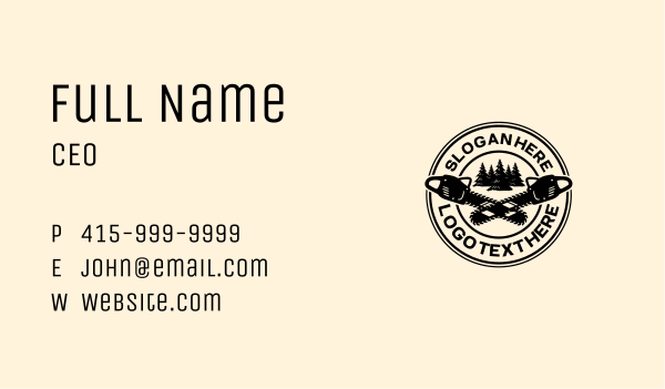 Chainsaw Forestry Woodwork Business Card Design Image Preview