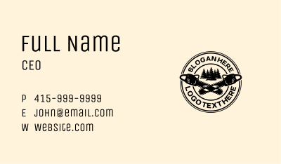 Chainsaw Forestry Woodwork Business Card Image Preview