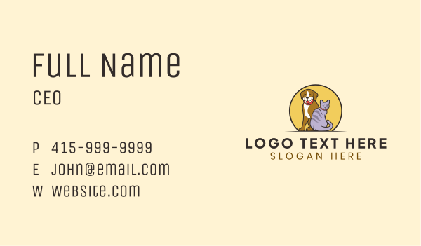 Happy Pet Animal Business Card Design Image Preview