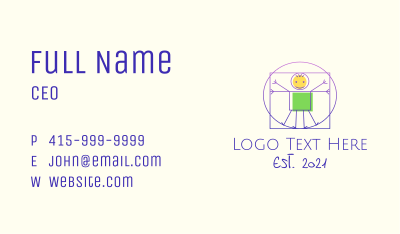 Vitruvian Man Stick Figure Business Card Image Preview