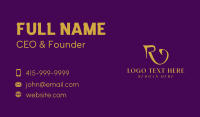 Gold Elegant Letter R Business Card Image Preview