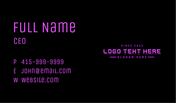 Arcade Game Wordmark Business Card Design Image Preview