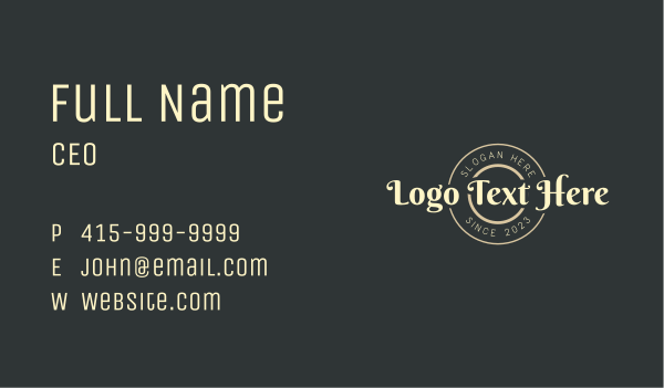 Classic Shop Cafe Wordmark Business Card Design Image Preview