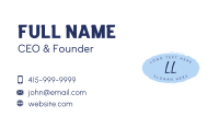 Blue Simple Badge Lettermark Business Card Design