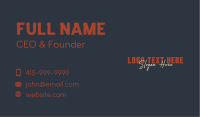 Red Generic Signature Wordmark Business Card Image Preview