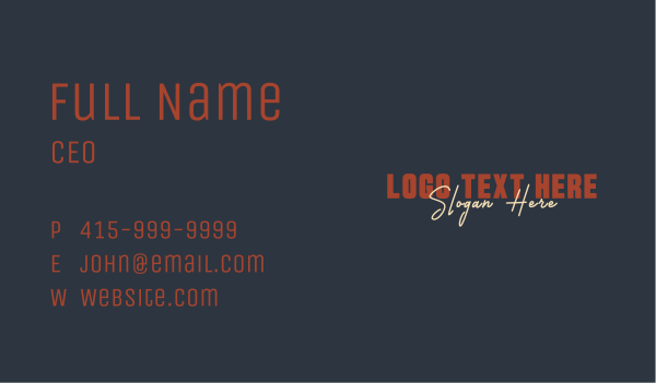 Red Generic Signature Wordmark Business Card Design Image Preview