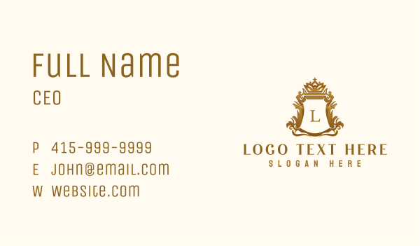 Premium Royal Crest Business Card Design Image Preview