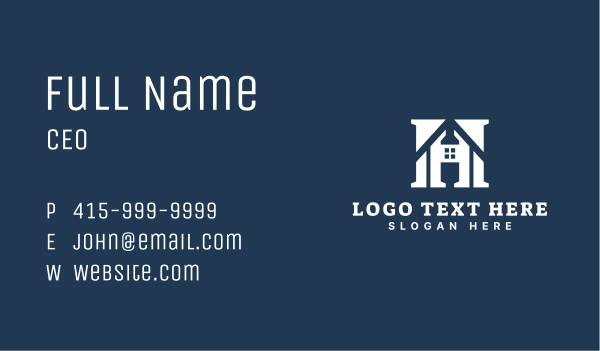 House Broker Letter H Business Card Design Image Preview