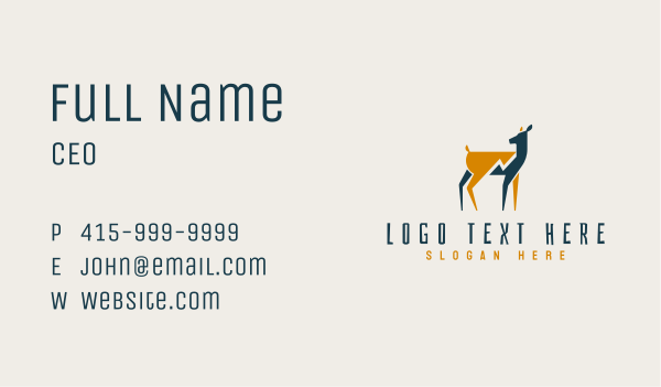 Lightning Bolt Deer Business Card Design Image Preview