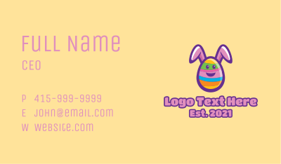 Colorful Easter Bunny Egg Business Card Image Preview