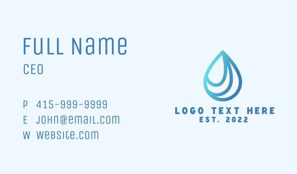 Water Droplet Fluid Business Card Design Image Preview