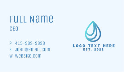 Water Droplet Fluid Business Card