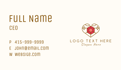 Heart Ruby Gem Business Card Image Preview