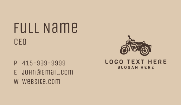 Vintage Motorcycle Business Card Design Image Preview