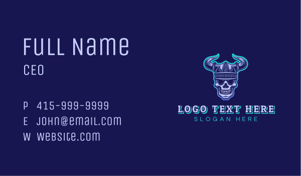 Viking Skull Warrior Business Card Design Image Preview