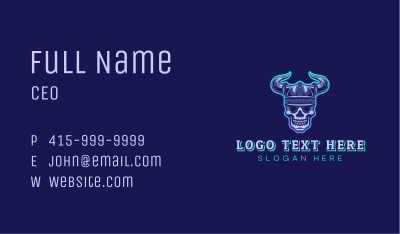 Viking Skull Warrior Business Card Image Preview