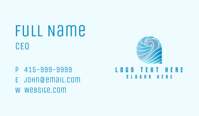 Blue Ocean Waves Business Card