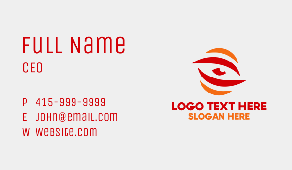 Red Fierce Eye Business Card Design Image Preview