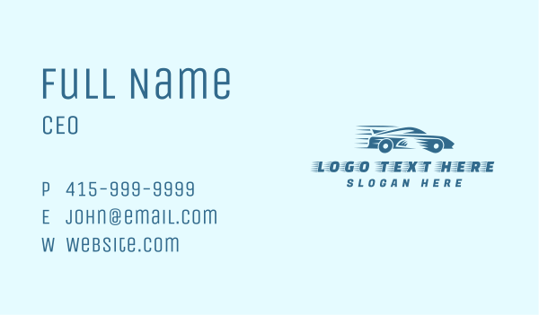 Blue Sports Car Business Card Design Image Preview