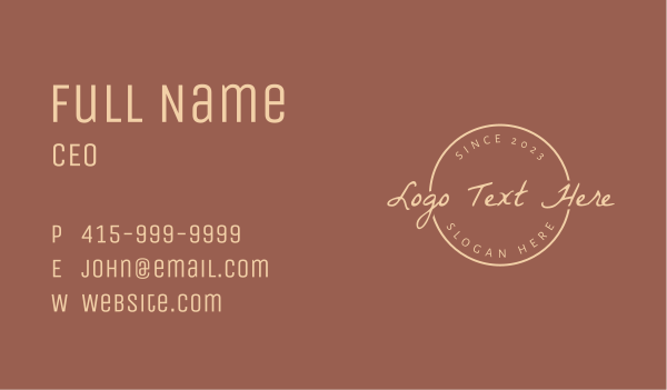 Handwritten Script Badge Business Card Design Image Preview