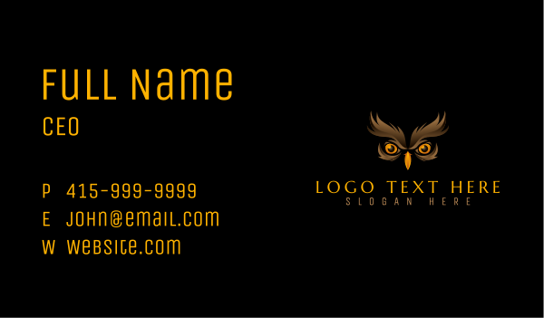 Safari Owl Eyes Business Card Design Image Preview