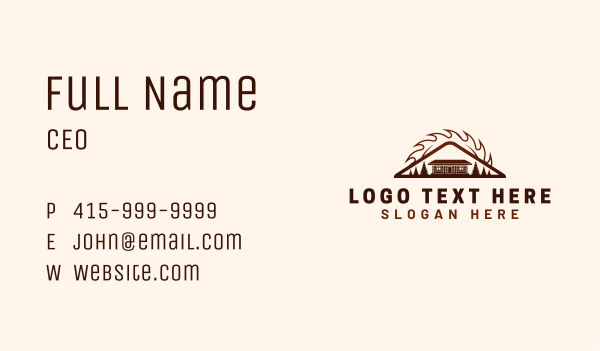 Cabin Lumber Woodwork Business Card Design Image Preview