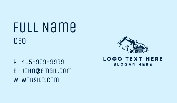 Blue Mountain Logging Business Card Design Image Preview