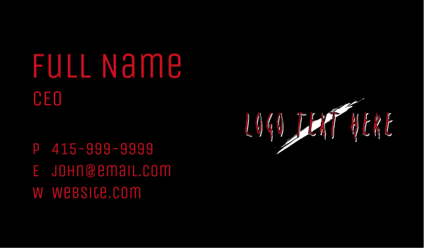 Scarry Horror Wordmark  Business Card Design Image Preview