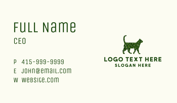 Vine Plant Cat Gardening Business Card Design Image Preview