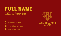 Golden Heart Line Art Business Card Preview