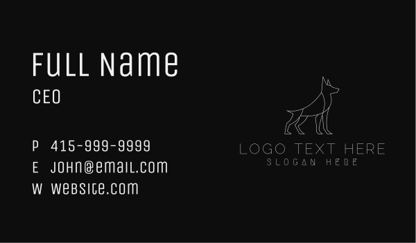 White Dog Trainer Business Card Design Image Preview