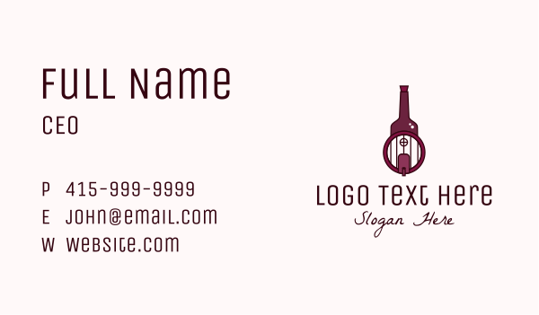 Wine Barrel Bottle  Business Card Design